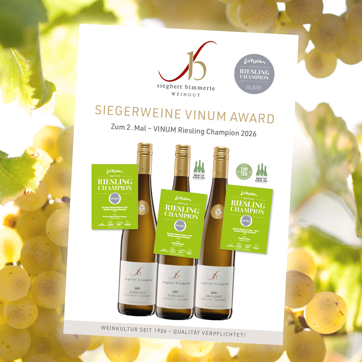 Auszeichung VINUM Riesling Champion Award 2026