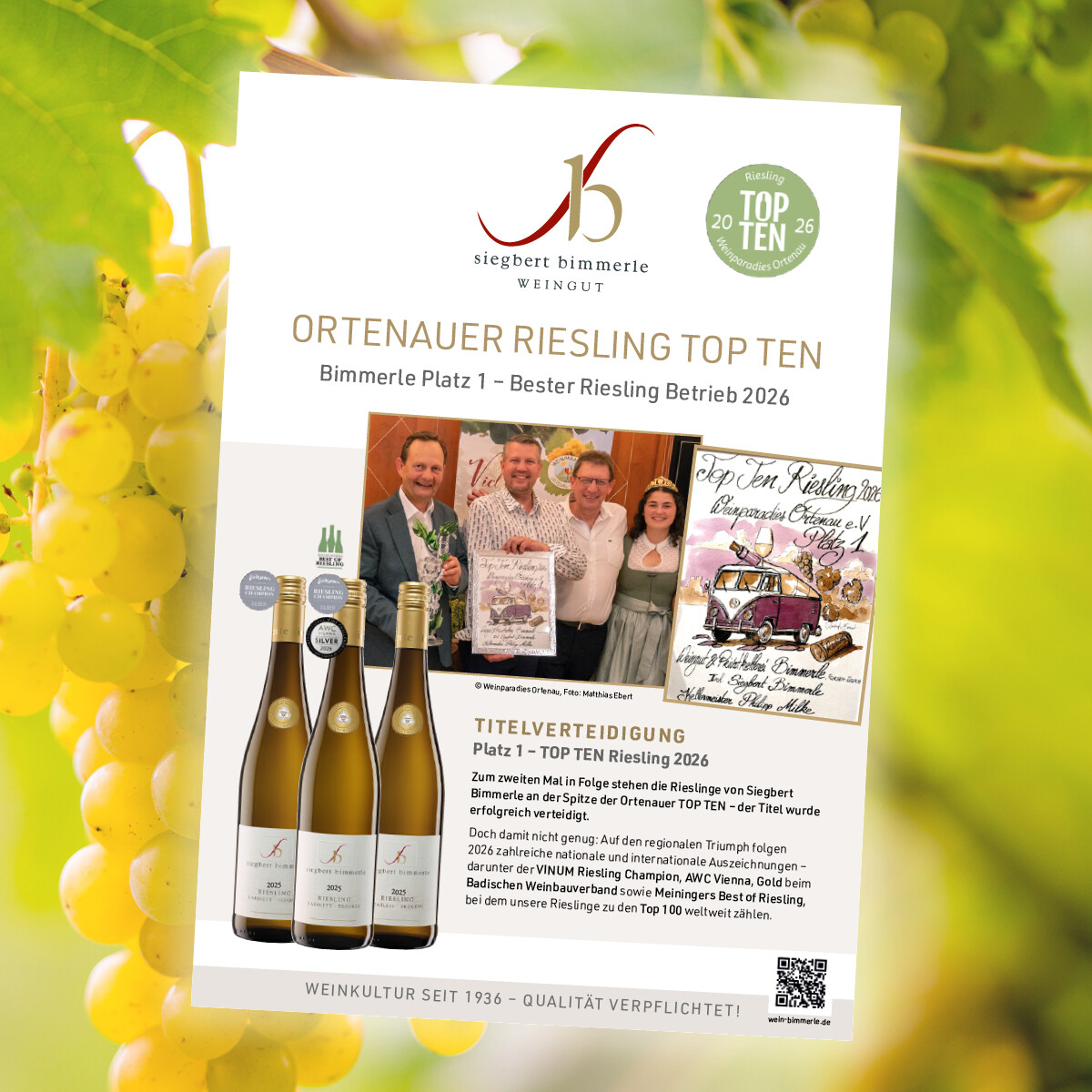 Bimmerle Platz 1 � Bester Riesling Betrieb 2026 @ Weinparadies Ortenau, Foto: Matthias Ebert