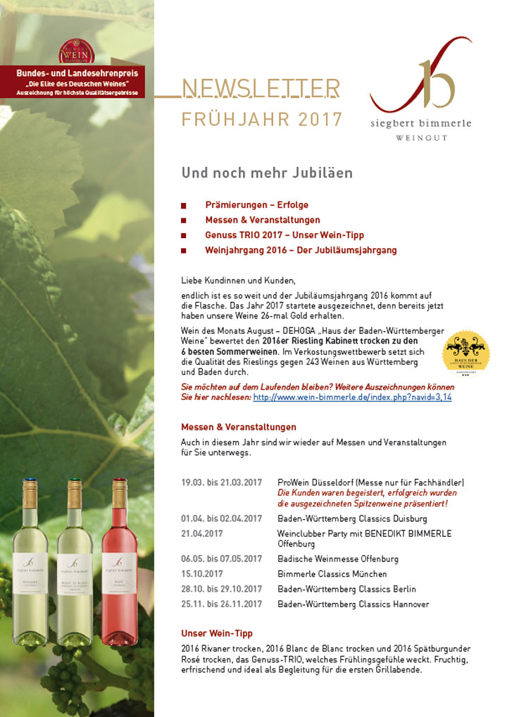 Newsletter Frhjahr 2017