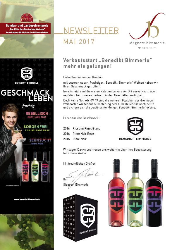 Bimmerle Newsletter Mai 2017